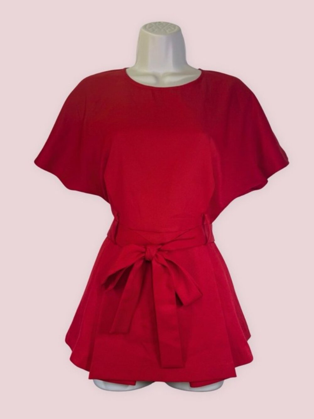 Cremieux Red Belted Blouse